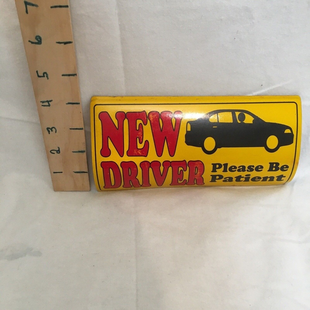 3 Pk. Automobile Magnetic Reflective New Driver Safety Caution Signs 4x8 Inches - Picture 3 of 4